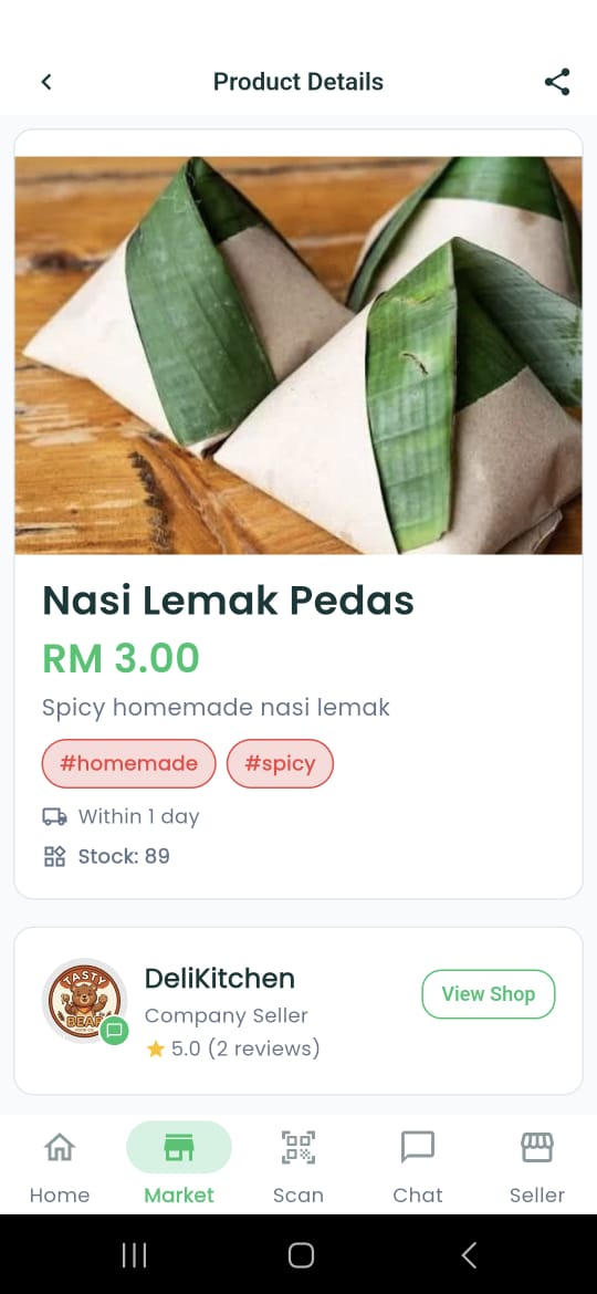 Weplace seller app screen