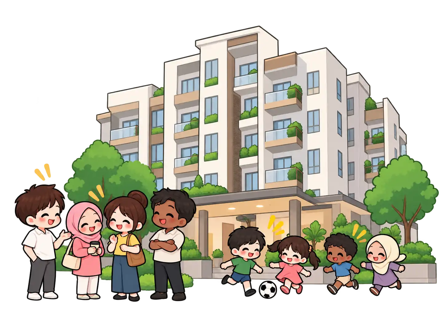 A Malaysian apartment neighbourhood connected through Weplace