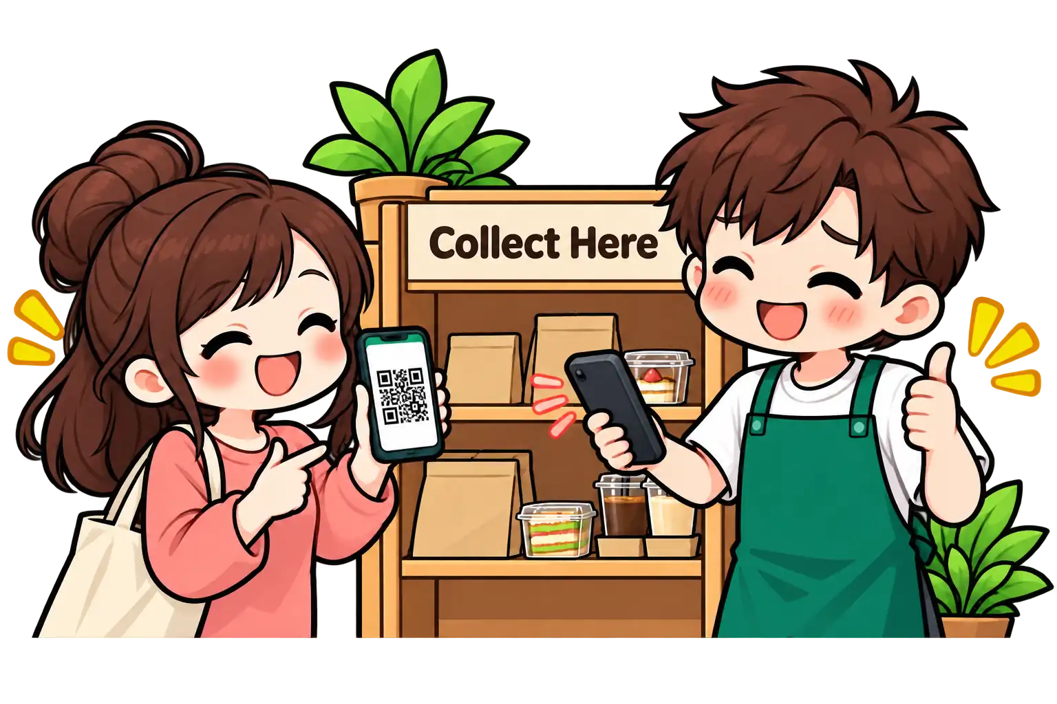 A buyer meets the seller and completes payment